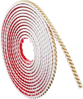 Productafbeelding van Flexibele wandlijst voor wanddecoratie - Zelfklevend PVC - 10 x 40 cm - Wit/Goud