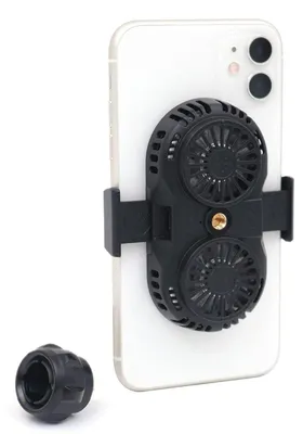 Productafbeelding van Telefoon Koeler - Smartphone Ventilator - Gaming Prestaties - Dubbele Ventilator - 4-6.5 Inch - Zwart