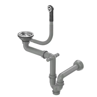Produktbild von VBChome Ablaufventil 3 1/2″ mit 1-Granit Becken-Siphon Edelstahl manuelles Ablaufventil für Granit Einbeckenspüle Save Space