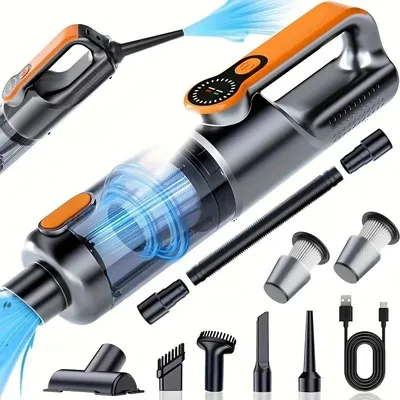 Produktbild von Kabelloser 4-in-1-Handstaubsauger mit 26.000 Pa Saugleistung, 6000-mAh-Akku, LED-Display und USB-C-Aufladung für Auto und Haushalt