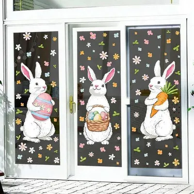 Immagine prodotto di Adesivi per finestre - Adesivi per finestre a tema Pasqua - Adesivi pasquali