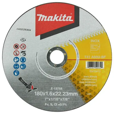 Immagine prodotto di Disco da taglio MAKITA 180x1,6x22 acciaio inox