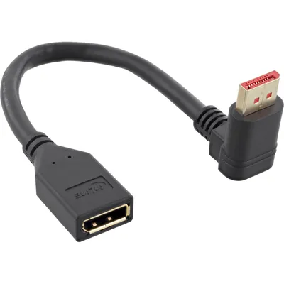 Produktbild von InLine DisplayPort 1.4 Adapterkabel ST/BU, 8K4K, nach oben gewinkelt, 0,15 m, DisplayPort, DisplayPort, Stecker, Buchse, 3840 x 2160 Pixel