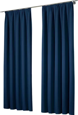 Produktbild von heimtexland ® 2 Stück Thermo Verdunkelungsvorhänge Sonnenschutz Kälteisolierung Verdunkelungsgardinen Kräuselband Vorhang Typ139 Dunkelblau HxB 245 x 135 cm