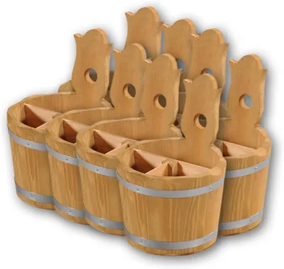 Produktbild von Kesper 69294 -- 8er Set Besteckbehälter aus Holz H=20 D=14 cm