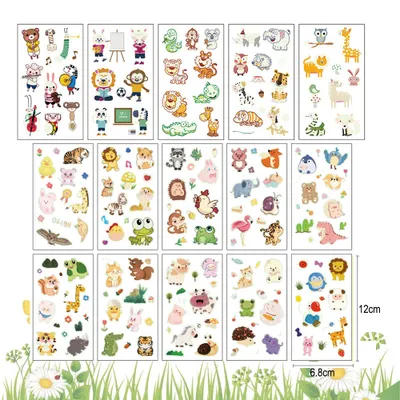 Produktbild von Tattoo Kinder, Leuchtende Tattoo Aufkleber für mitgebsel kindergeburtstag,(Waldtiere, Menge: 15 Blatt)