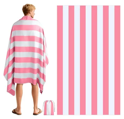 Produktbild von Strandhandtuch 160 x 90 cm, Mikrofaser Badetuch, Strandtücher Leicht und Schnelltrocknend- Damen & Herren - Strapazierfähige und Saugstarke Badetücher für Strand, Schwimmen,Camping,Reise, Bad