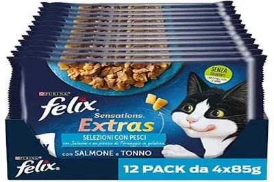 Productafbeelding van Purina Felix Sensations Extra Natvoer voor katten met zalm en een vleugje [smaak]