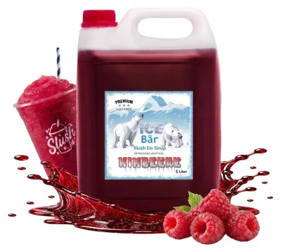 Produktbild von Ice Bär Slush Sirup Himbeere 5 Liter 1:5 AZO frei ohne Glyzerin Konzentrat