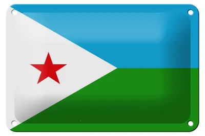 Produktbild von Blechschild Flagge Dschibuti 18x12cm Flag of Djibouti