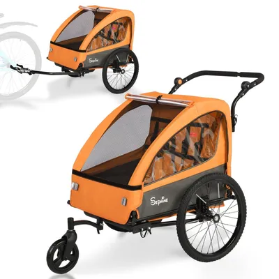 Produktbild von Sepnine BT920 Kinder-Fahrradanhänger – 2 Kinder, Faltbar - Orange