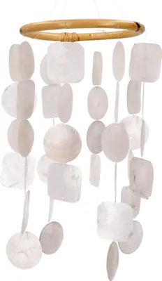 Produktbild von Rundes Muschel Windspiel - Weiß, Muschelscheiben, 30*15*15 cm, Windspiele & Klangspiele