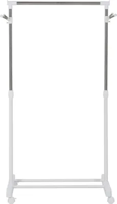 Produktbild von H?henverstellbarer Kleiderst?nder mit Ablagefach und 4 Rollen, 68,5 x 42 x 87šC145 cm
