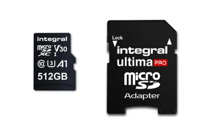 Produktbild von Integral INMSDX512G-100/80V30, 512 GB, UHS-I, 100 MB/s, 50 MB/s, Class 3 (U3), V30