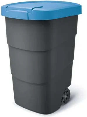 Produktbild von Famanu Abfallbehälter mit Rollen und Deckel - 110 Liter, blau