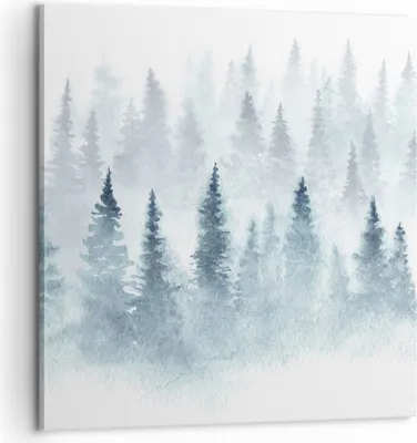 Produktbild von Bild auf Leinwand - Leinwandbild - Bäume Wald Natur - 60x60cm - Wand Bild - Wanddeko - Wandbilder - Leinwanddruck - Bilder - Kunstdruck - Wanddekoration - Leinwand bilder - Wandkunst - AC60x60-3981