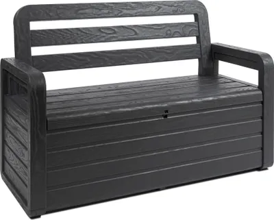 Immagine prodotto di Panchina Foreverspring Da Esterno Con Baule Art.599P - cm.132,5x58x89h., nero/antracite