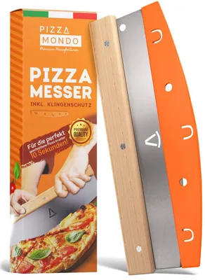 Pizzaschneider aus Edelstahl, 32 cm, mit Holzgriff