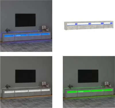 Produktbild von vidaXL TV Schrank mit LED Leuchten Betongrau 270x35x40 cm - TV-Schrank - TV-Schränke - TV-Ständer - Medienschrank