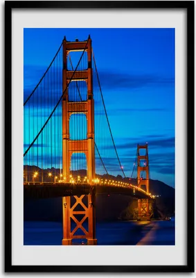 Produktbild von Bild - Bilderrahmen - Foto - 70 cm x 100 cm - MDF - Rahmen - Wandkunst - San Francisco Brücke