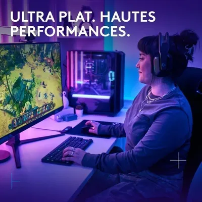 Image de Clavier Gamer, Sans Fil, Logitech G515 TKL Lightspeed, AZERTY, Mécanique Tactile, Rétroéclairé, Noir