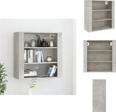 Zdjęcie produktu dla vidaXL Szafka ścienna betonowa szara 80x33x80 cm materiał drewnopochodny - Kredensy