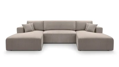 Produktbild von AX LIVING Beige Sofa U Form mit Schlaffunktion – Catea U Wohnlandschaft 364cm