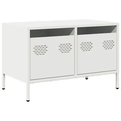 Image de vidaXL Armoire TV blanche 68x39x43,5 cm Acier laminé à froid