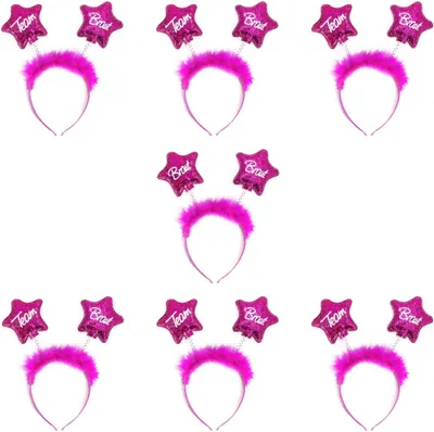 Produktbild von Oblique Unique Haarreif Haarreifen Set Braut + Team Braut JGA Junggesellinnenabschied pink