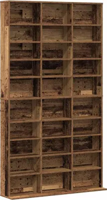 Produktbild von vidaXL CD Regal mit Regal Altholz 101 x 23 x 177,5 cm Holzwerkstoff