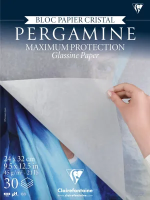 Produktbild von Clairefontaine – Zeichenblockfarbe auf 24 cm x 32 cm großem Pergaminpapier, 30 V, 45 g