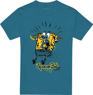 Produktbild von SpongeBob SquarePants - "Shocking!" T-Shirt für Herren TV6609 (XL) (Graublau)