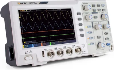 Produktbild von Oscyloskop o szerokości pasma 100 MHz, 4 kanały, częstotliwość próbkowania 1GS/s, 7-calowy wyświetlacz LCD o wysokiej rozdzielczości