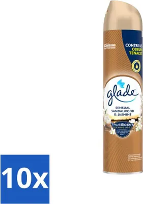Zdjęcie produktu dla Glade - Odświeżacz powietrza w sprayu - Sensual Sandalwood Jasmine - 300 ml - Value Pack - 10 szt