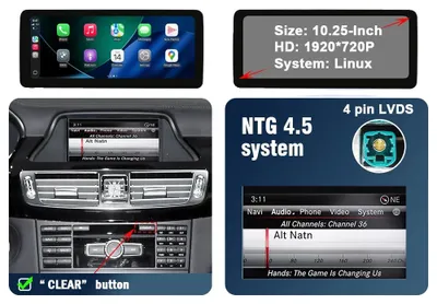Produktbild von Auto-Multimedia-Touchscreen, kabelloses CarPlay, Unterstützung für Android Auto, 10.25 Zoll NTG4.5