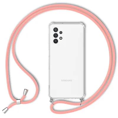 Obrázek produktu pro NALIA Pouzdro na mobilní telefon s řetízkem pro Samsung Galaxy A32 5G, průhledné ochranné pouzdro, růžové