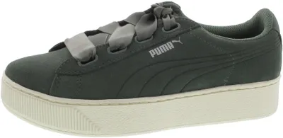Produktbild von PUMA Vikky Platform Ribbon S, Weiblich, Erwachsener, Modische Sneakers, Olive, Einfarbig, Schnürverschluss