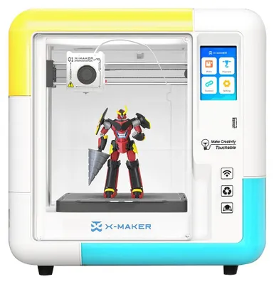 Obrázok produktu pre 3D tlačiareň – model X-MAKER AI + V4.0 – presnosť 0,05 mm – rýchlosť tlače 400 mm/s – objem tlače 150×150×150 mm – tryska 0,2 mm / 260 °C – Wi-Fi – uzavreté puzdro
