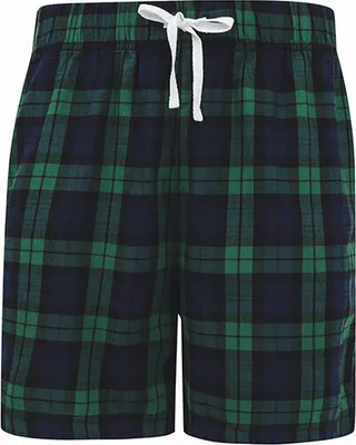 Immagine prodotto di SF Men SF082 | Pantaloncini da uomo Pantaloncini da salotto in tartan da uomo - Colore: Navy-Green Check - Taglia: S
