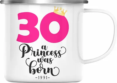 Produktbild von Trendation - 30. Geburtstag Emaille Tasse Frau Geschenk 30er Geschenkidee 30 Mutter Frauen Lustig Geschenke (Silber)