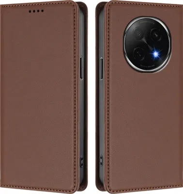 Immagine prodotto di Custodia in pelle per Oppo F29 Pro, custodia magnetica in Finto cuoio con supporto Marrone