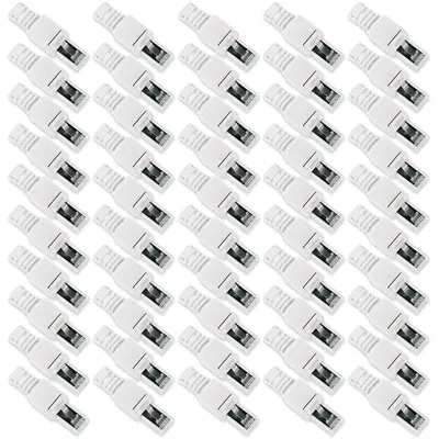 Produktbild von 50x CAT 6A RJ45 Netzwerk Stecker Netzwerkstecker CAT 7 6 5 LAN Kabel werkzeuglos