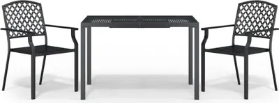 Produktbild von vidaXL 3-tlg. Garten-Essgruppe Anthrazit Stahl