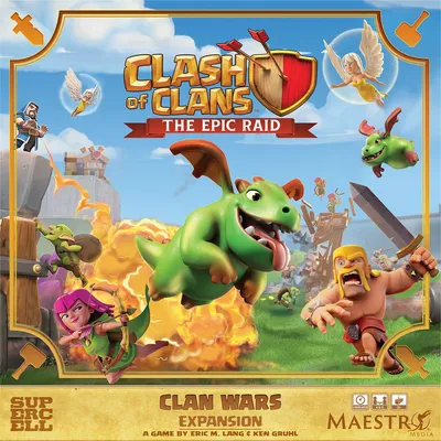 Produktbild von Clash of Clans The Epic Raid Clan Wars Expansion - Brettspiel Erweiterung - EN Version