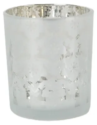 Produktbild von TrendLine Deko Windlicht Glas Ø 8,8 x 10 cm silber