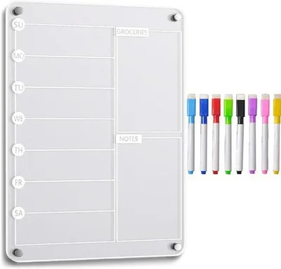 Produktbild von Famanu Magnetische Wochenplaner - Kühlschrank Planner - Robustes Acryl - 30 x 20 cm - Transparent