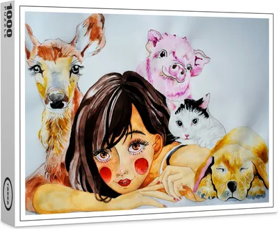 Produktbild von raxxa Premium-Puzzle "Animals are not our food", 1000 Teile