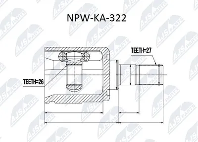 Produktbild von NTY Gelenksatz Antriebswelle Vorne Links Vorne Rechts Getriebeseitig für KIA CEE'D Schrägheck (ED) NPW-KA-322