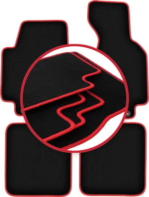 Immagine prodotto di Tappetini in velluto Nero/Rosso per Audi 80 B5 1994-2000 Set 4 pezzi