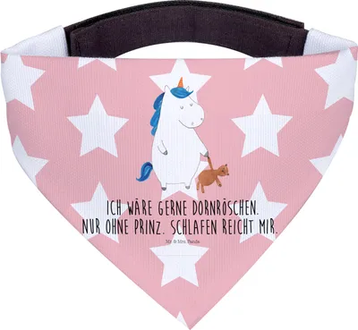 Produktbild von Mr. & Mrs. Panda Bandana Einhorn Teddy - Rot Pastell - Geschenk, Bett, schlafen, Unicorn, Hundehalstuch, Hunde Hals Tuch, Einhörner, Halstuch Hund, Hunde-Bandana